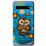 MRCİLETİSİM mrc202426 Owl Bird Stars Kılıf HD Desen Baskılı Arka Kapak Samsung Galaxy S10 Plus ile uyumlu
