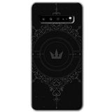 MRCİLETİSİM mrc202445 Siyah Mandala 1 Kılıf HD Desen Baskılı Arka Kapak Samsung Galaxy S10 Plus ile uyumlu