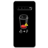 MRCİLETİSİM mrc202541 Coffee Battery Kılıf HD Desen Baskılı Arka Kapak Samsung Galaxy S10 Plus ile uyumlu