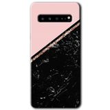 MRCİLETİSİM mrc202639 Yarım Mermer Kılıf HD Desen Baskılı Arka Kapak Samsung Galaxy S10 Plus ile uyumlu