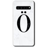 MRCİLETİSİM mrc202697 Beyaz Mermer Desenli Ö Harfi Kılıf HD Desen Baskılı Arka Kapak Samsung Galaxy S10 Plus ile uyumlu