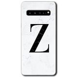 MRCİLETİSİM mrc202719 Beyaz Mermer Desenli Z Harfi Kılıf HD Desen Baskılı Arka Kapak Samsung Galaxy S10 Plus ile uyumlu