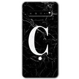 MRCİLETİSİM mrc202723 Siyah Mermer Desenli Ç Harfi Kılıf HD Desen Baskılı Arka Kapak Samsung Galaxy S10 Plus ile uyumlu