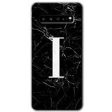 MRCİLETİSİM mrc202731 Siyah Mermer Desenli I Harfi Kılıf HD Desen Baskılı Arka Kapak Samsung Galaxy S10 Plus ile uyumlu