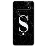 MRCİLETİSİM mrc202743 Siyah Mermer Desenli Ş Harfi Kılıf HD Desen Baskılı Arka Kapak Samsung Galaxy S10 Plus ile uyumlu