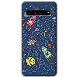 MRCİLETİSİM mrc202786 Kedi Galaksi Kılıf HD Desen Baskılı Arka Kapak Samsung Galaxy S10 Plus ile uyumlu