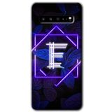 MRCİLETİSİM mrc202811 Dark Neon Yaprak E Harfi Kılıf HD Desen Baskılı Arka Kapak Samsung Galaxy S10 Plus ile uyumlu