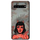 MRCİLETİSİM mrc202827 Devil Girl Kılıf HD Desen Baskılı Arka Kapak Samsung Galaxy S10 Plus ile uyumlu