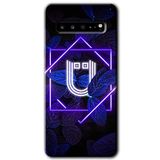MRCİLETİSİM mrc202843 Dark Neon Yaprak Ü Harfi Kılıf HD Desen Baskılı Arka Kapak Samsung Galaxy S10 Plus ile uyumlu