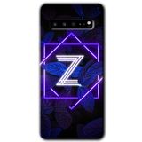 MRCİLETİSİM mrc202846 Dark Neon Yaprak Z Harfi Kılıf HD Desen Baskılı Arka Kapak Samsung Galaxy S10 Plus ile uyumlu