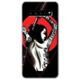 MRCİLETİSİM mrc202848 Samurai Girl Kılıf HD Desen Baskılı Arka Kapak Samsung Galaxy S10 Plus ile uyumlu