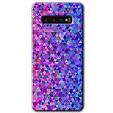 MRCİLETİSİM mrc203120 Pixel Mozaik Kılıf HD Desen Baskılı Arka Kapak + Temperli Cam Samsung Galaxy S10 ile uyumlu