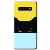 MRCİLETİSİM mrc203167 KaraKedi Kılıf HD Desen Baskılı Arka Kapak + Temperli Cam Samsung Galaxy S10 ile uyumlu