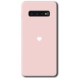 MRCİLETİSİM mrc203173 Sade Kalp Kılıf HD Desen Baskılı Arka Kapak + Temperli Cam Samsung Galaxy S10 ile uyumlu