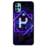 MRCİLETİSİM (mrc20440) Dark Neon Yaprak H Harfi Kılıf HD Desen Baskılı Arka Kapak Omix X500 ile uyumlu