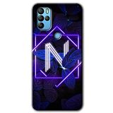 MRCİLETİSİM (mrc20447) Dark Neon Yaprak N Harfi Kılıf HD Desen Baskılı Arka Kapak Omix X500 ile uyumlu