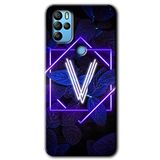 MRCİLETİSİM (mrc20469) Dark Neon Yaprak V Harfi Kılıf HD Desen Baskılı Arka Kapak Omix X500 ile uyumlu