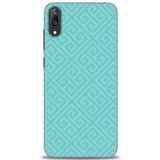 MRCİLETİSİM (mrc20688) Tam Ekran Koruyucu Kılıf HD Baskılı Kılıf Mavi Mozaik Huawei Y7 Prime 2019 ile uyumlu