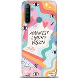 MRCİLETİSİM (mrc207) Tam Ekran Koruyucu Kılıf HD Baskılı Kılıf Manifest Your Vision Realme 5i ile uyumlu