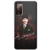 MRCİLETİSİM mrc20798 Kemal Atatürk Kılıf Baskılı Kapak 5D Tam Kaplayan Cam Samsung Galaxy S20 FE ile uyumlu