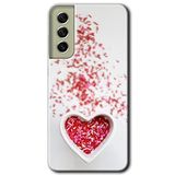MRCİLETİSİM mrc21441 Kalpli Şekerleme Kılıf Baskılı Kapak 5D Tam Kaplayan Cam Samsung Galaxy S21 FE ile uyumlu