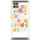 MRCİLETİSİM (mrc2151) Tam Ekran Koruyucu Kılıf HD Baskılı Kılıf Alfabe Oppo A15 ile uyumlu
