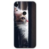 MRCİLETİSİM mrc21967 Kedi Bakışı Kılıf Baskılı Kapak 5D Tam Kaplayan Cam Huawei Y6s 2019 ile uyumlu