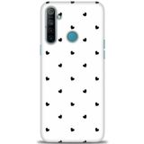 MRCİLETİSİM (mrc221) Tam Ekran Koruyucu Kılıf HD Baskılı Kılıf Siyah Kalpler Realme 5i ile uyumlu