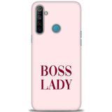MRCİLETİSİM (mrc224) Tam Ekran Koruyucu Kılıf HD Baskılı Kılıf Boss Lady Realme 5i ile uyumlu
