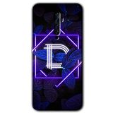 MRCİLETİSİM (mrc2285) Dark Neon Yaprak D Harfi Kılıf Baskılı Kapak Tam Kaplayan Mat Seramik Oppo Reno 2z ile uyumlu