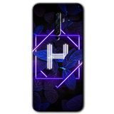 MRCİLETİSİM (mrc2290) Dark Neon Yaprak H Harfi Kılıf Baskılı Kapak Tam Kaplayan Mat Seramik Oppo Reno 2z ile uyumlu