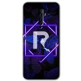 MRCİLETİSİM (mrc2313) Dark Neon Yaprak R Harfi Kılıf Baskılı Kapak Tam Kaplayan Mat Seramik Oppo Reno 2z ile uyumlu