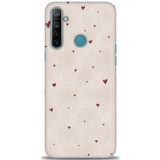 MRCİLETİSİM (mrc237) Tam Ekran Koruyucu Kılıf HD Baskılı Kılıf Kahve Kalpler Realme 5i ile uyumlu
