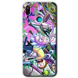 MRCİLETİSİM mrc24092 Graffiti Çizgi Film Kılıf Baskılı Kapak 5D Tam Kaplayan Cam Huawei P smart 2019 ile uyumlu