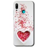 MRCİLETİSİM mrc24191 Kalpli Şekerleme Kılıf Baskılı Kapak 5D Tam Kaplayan Cam Huawei P smart 2019 ile uyumlu