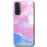 MRCİLETİSİM mrc24288 Liquid Lekeler Art Kılıf Baskılı Kapak 5D Tam Kaplayan Cam Huawei P Smart 2021 ile uyumlu