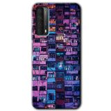 MRCİLETİSİM mrc24347 Şehir Görünümü Kılıf Baskılı Kapak 5D Tam Kaplayan Cam Huawei P Smart 2021 ile uyumlu
