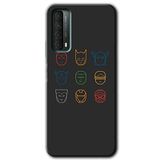MRCİLETİSİM mrc24439 Avengers Minimalism Kılıf Baskılı Kapak 5D Tam Kaplayan Cam Huawei P Smart 2021 ile uyumlu