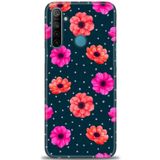 MRCİLETİSİM (mrc247) Tam Ekran Koruyucu Kılıf HD Baskılı Kılıf Puantiye ve Çiçekler Realme 5i ile uyumlu