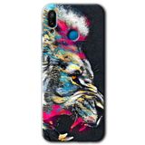 MRCİLETİSİM mrc25369 Colorfull Aslan Kılıf Baskılı Kapak 5D Tam Kaplayan Cam Huawei P20 Lite ile uyumlu