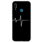 MRCİLETİSİM mrc25514 Heart Rytm Kılıf Baskılı Kapak 5D Tam Kaplayan Cam Huawei P20 Lite ile uyumlu