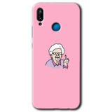 MRCİLETİSİM mrc25725 Bad Grandmother Kılıf Baskılı Kapak 5D Tam Kaplayan Cam Huawei P20 Lite ile uyumlu