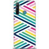 MRCİLETİSİM (mrc265) Tam Ekran Koruyucu Kılıf HD Baskılı Kılıf Renkli Çubuklar Realme 5i ile uyumlu