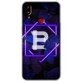 MRCİLETİSİM mrc2666 Dark Neon Yaprak B Harfi Kılıf Baskılı Kapak 5D Tam Kaplayan Cam Samsung Galaxy A10s ile uyumlu