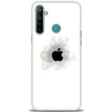 MRCİLETİSİM (mrc272) Tam Ekran Koruyucu Kılıf HD Baskılı Kılıf Siyah Elma Realme 5i ile uyumlu