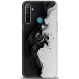 MRCİLETİSİM (mrc295) Tam Ekran Koruyucu Kılıf HD Baskılı Kılıf Siyah ve Beyaz Realme 5i ile uyumlu