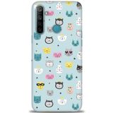 MRCİLETİSİM (mrc300) Tam Ekran Koruyucu Kılıf HD Baskılı Kılıf Cats Realme 5i ile uyumlu
