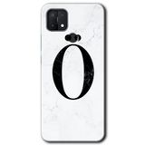 MRCİLETİSİM (mrc30222) Beyaz Mermer Desenli Ö Harfi Kılıf HD Desen Baskılı Arka Kapak+Temperli Cam Oppo A15 ile uyumlu