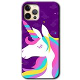 MRCİLETİSİM mrc30543 Unicorn Sleep Kılıf Baskılı Kapak 5D Tam Kaplayan Cam iPhone 11 Pro ile uyumlu