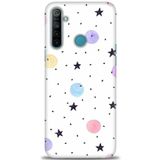 MRCİLETİSİM (mrc311) Tam Ekran Koruyucu Kılıf HD Baskılı Kılıf Yıldız ve Daireler Realme 5i ile uyumlu